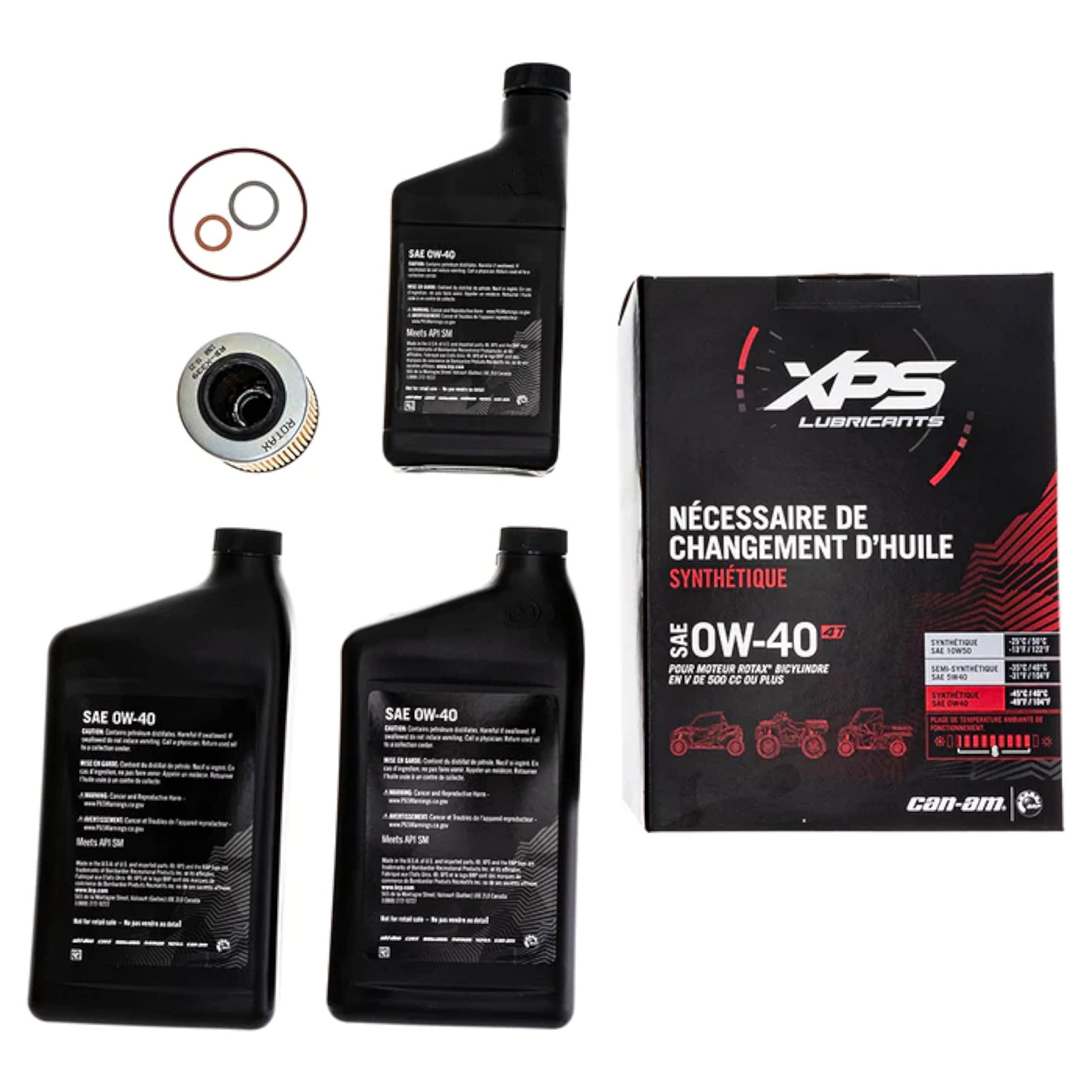Can-Am OEM 0W-40 4-Stroke Synthetic Blend Oil Change Kit Rotax500 V-Twin 9779259