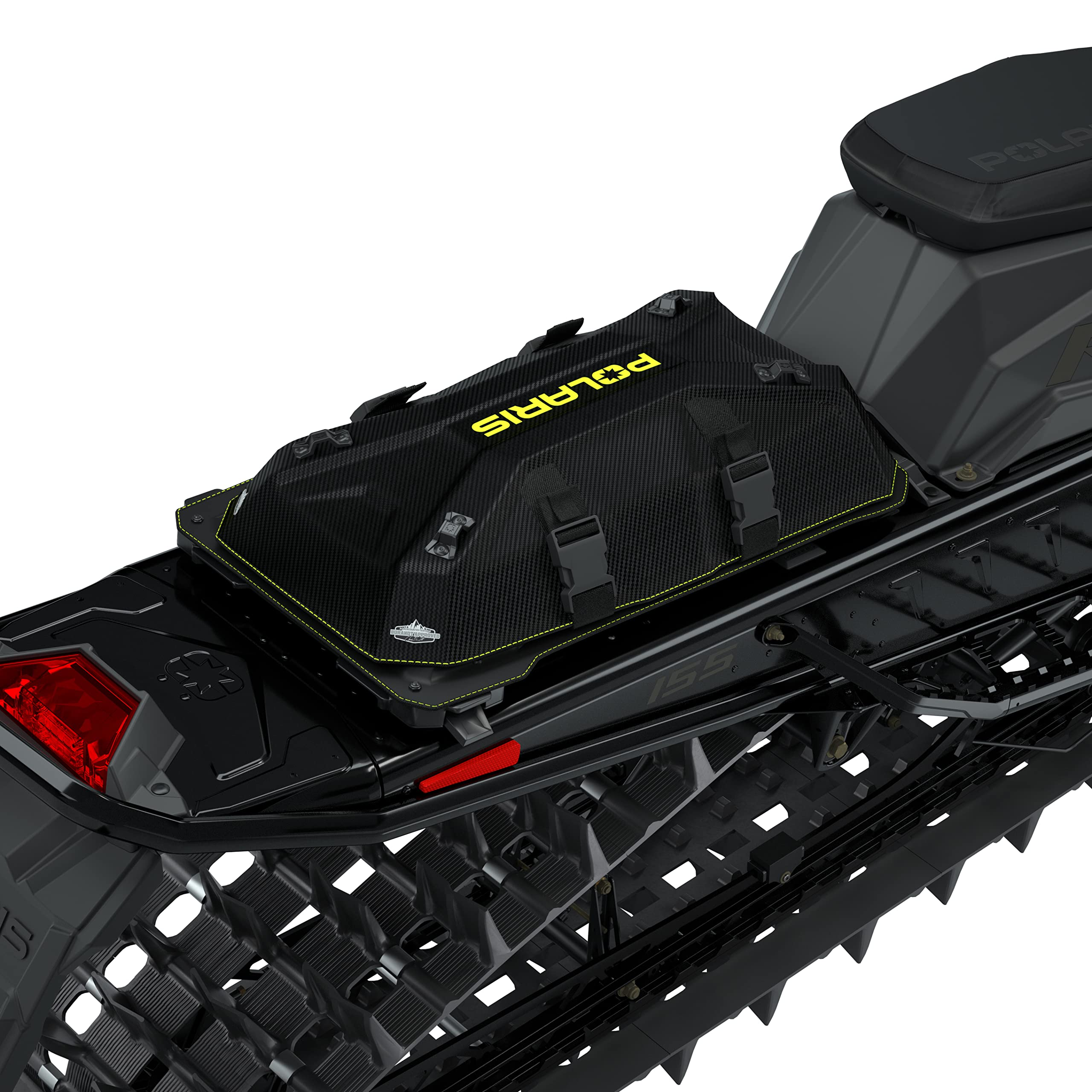 Polaris Snowmobile Lock & Ride Flex Burandt Gear Bag, Large, Neon, for Specific RMK, INDY, Voyageur Models, Mounts for Shovel Jacket, Easy Install, Waterproof Luggage Carrier for Storage - 2890634