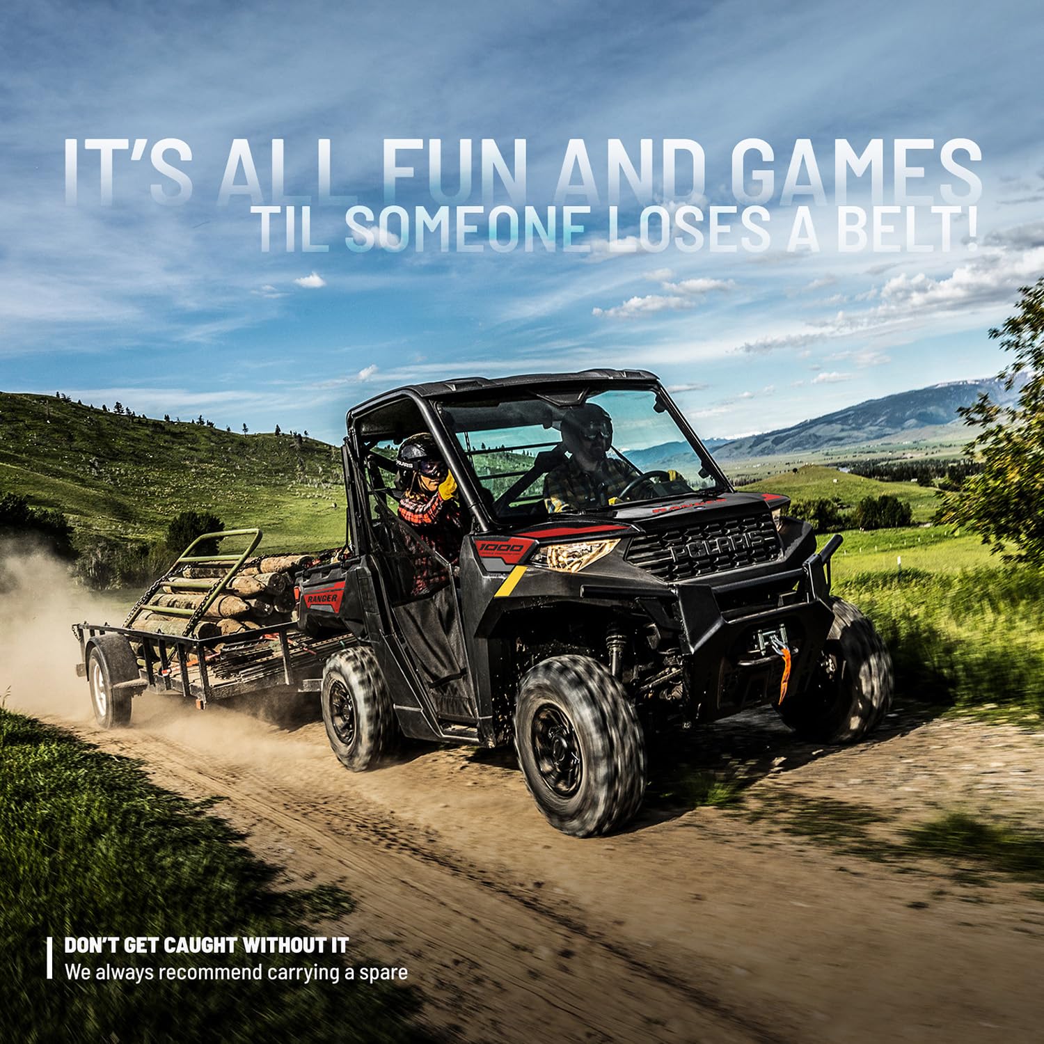 Polaris Drive Belt for EBS Clutch, Fits Specific RZR 800, 800 EPS, RANGER 500, CREW 500, Sportsman 570, 800 EFI, 450 HO, Big Boss 800 6x6 Models and More, Runs Cooler, OEM Performance - 3211113