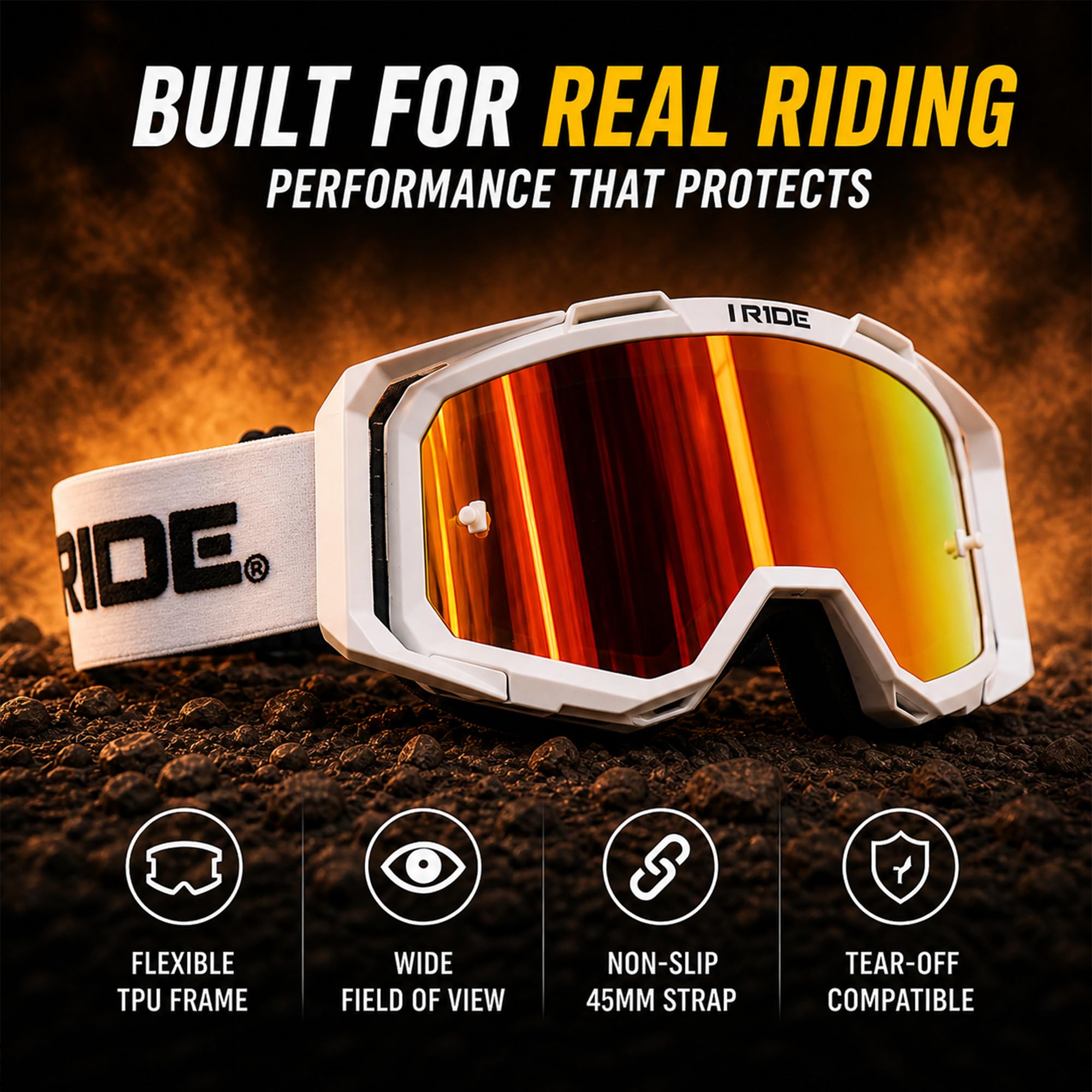 Fox Powersports IR-AIRTIME-WHITE (ORANGE POP)