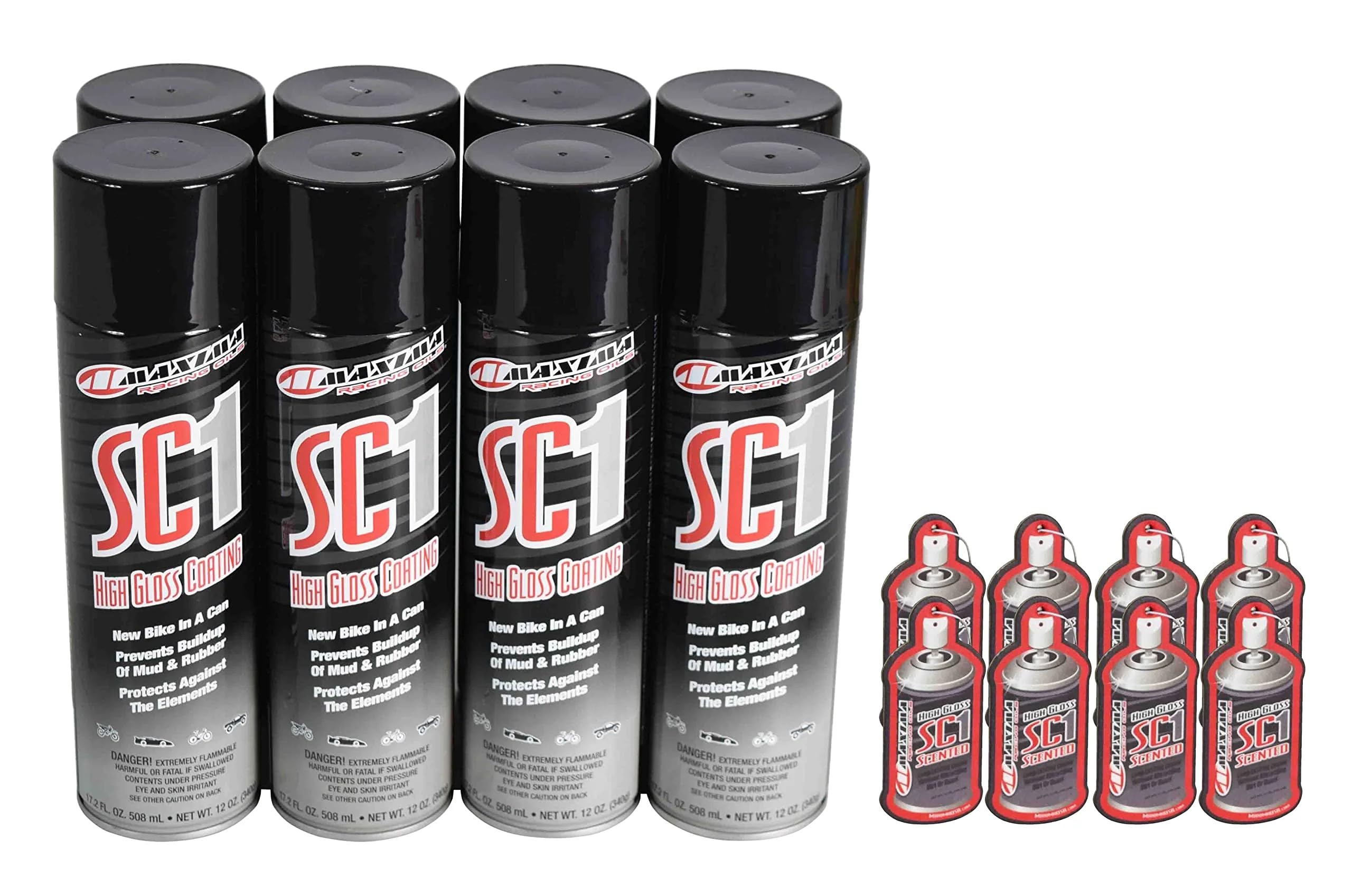 Maxima 78920 SC1 High Gloss Coating 17.2 FL. OZ. 508 mL - NET WT. 12 OZ Cleaner (8-Pack) + Scented Air Freshener (8-Pack)
