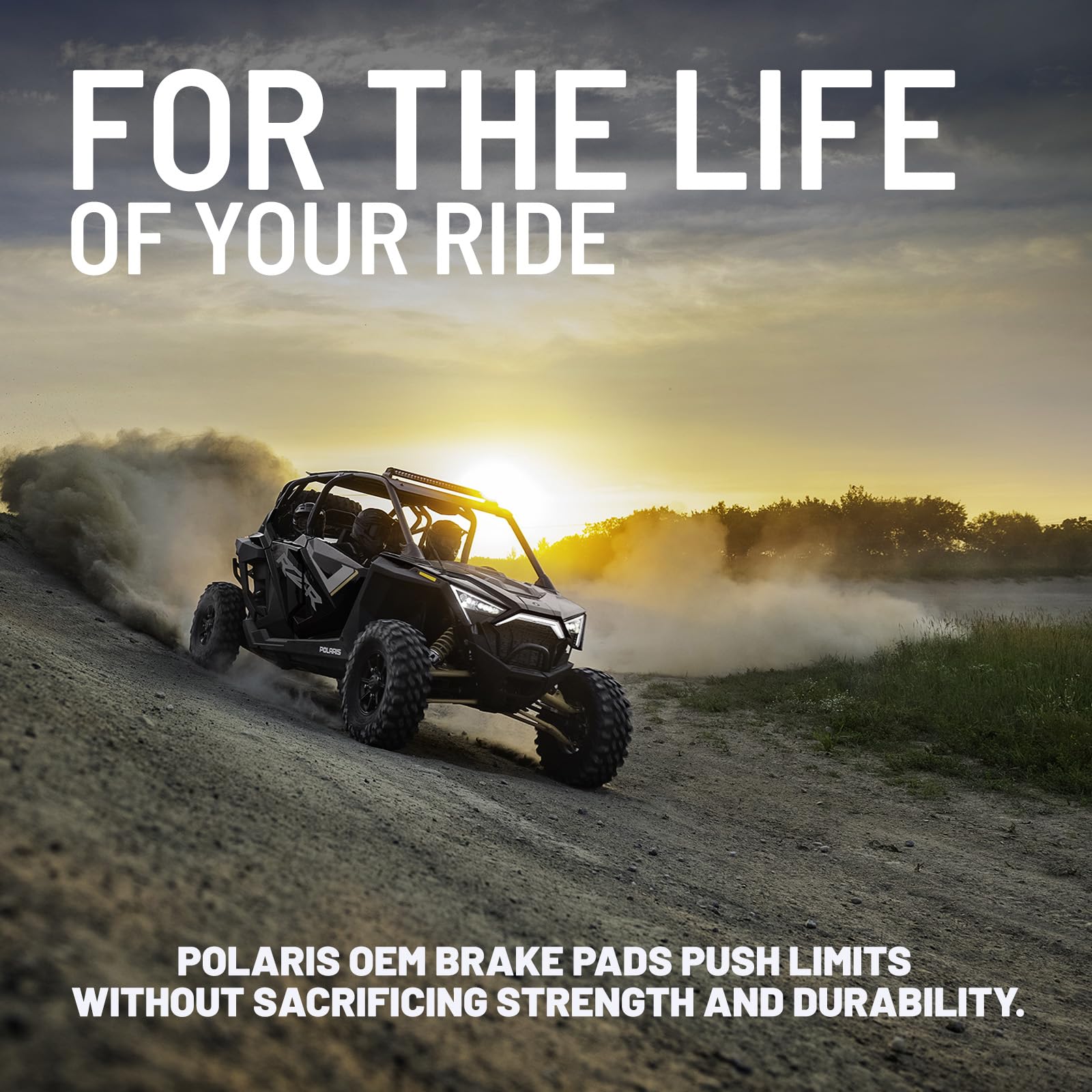 Polaris Sintered Rear or Front Brake Pads Set for RANGER XP 1000, 570, 500, ETX, RZR 900, XP 900, Sportsman 6x6 570, X2 570, 450 HO, ACE 500, 900 Models and More, OEM Part, Includes 4 Pads - 2202413