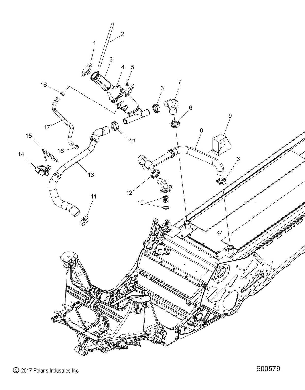 Polaris Coolant Bottle Weld, Genuine OEM Part 2521529