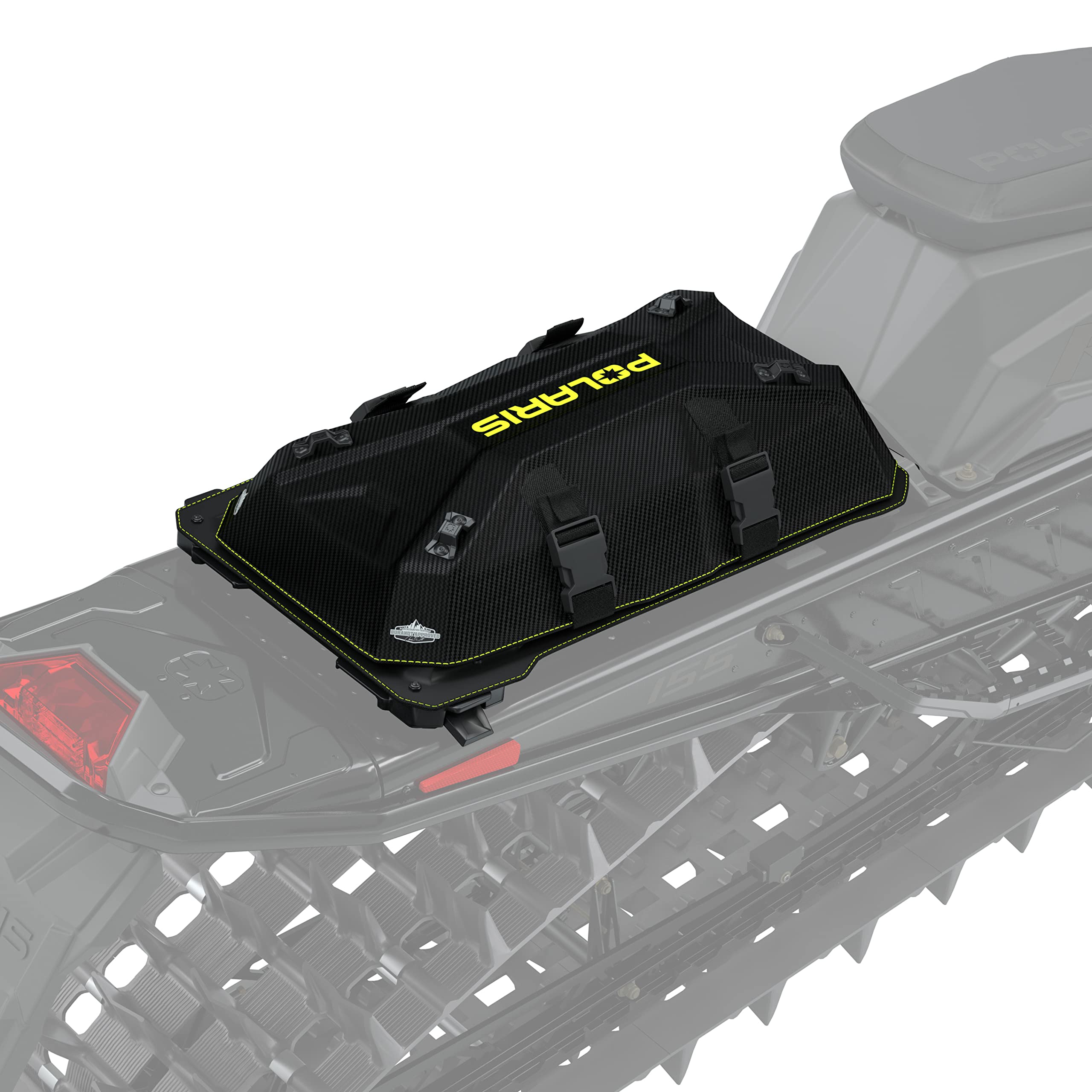 Polaris Snowmobile Lock & Ride Flex Burandt Gear Bag, Large, Neon, for Specific RMK, INDY, Voyageur Models, Mounts for Shovel Jacket, Easy Install, Waterproof Luggage Carrier for Storage - 2890634