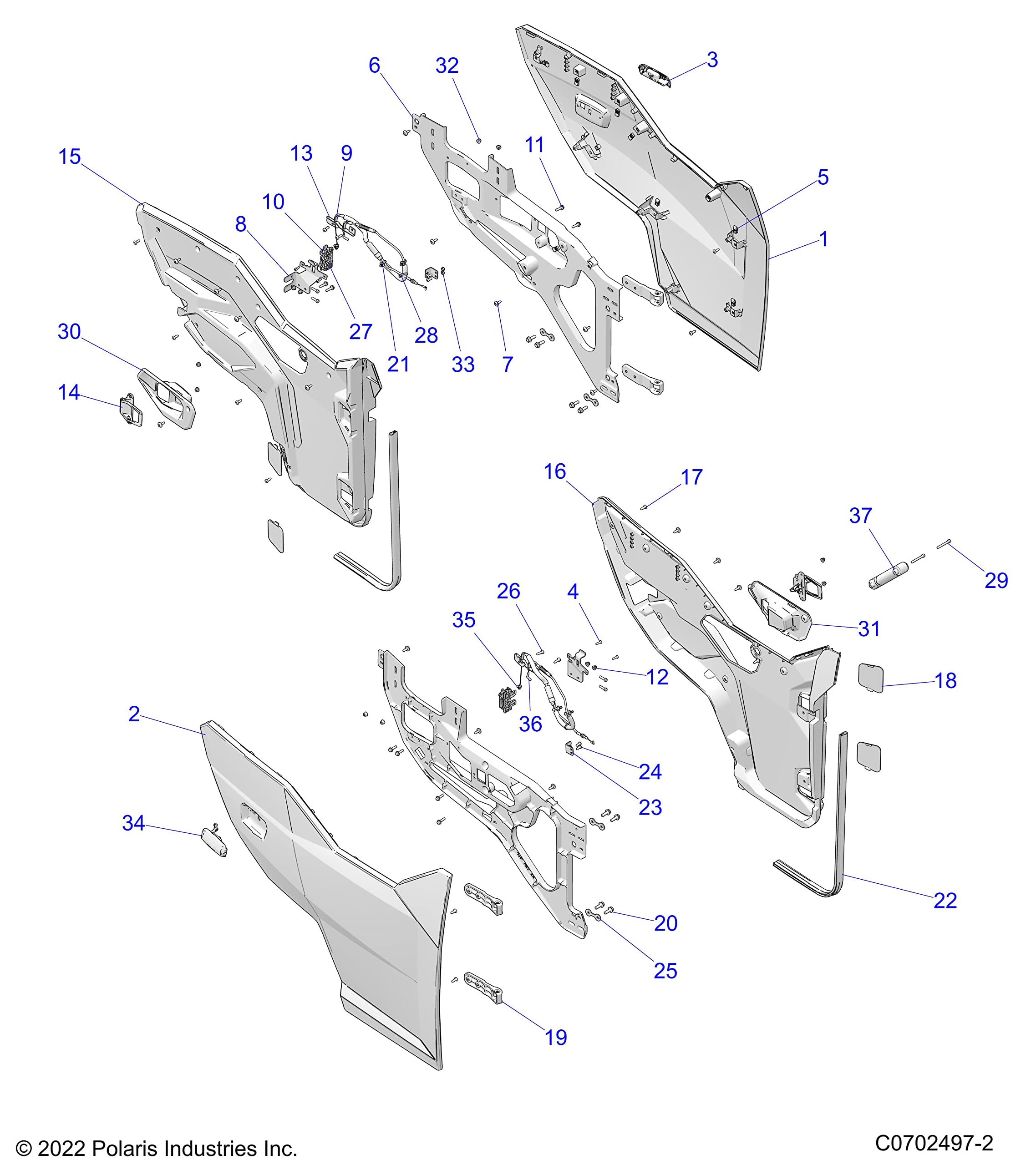 Polaris Ranger Door Seal, Genuine OEM Part 5455610, Qty 1