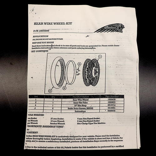 OEM Indian Scout Rear Laced Wheel|16 X 3.5|Chrome|2880899-156