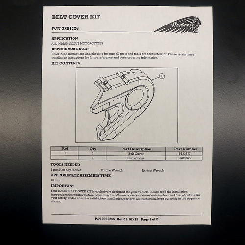 OEM Indian Bobber Belt Pulley Cover|Bronze| 2881326-687