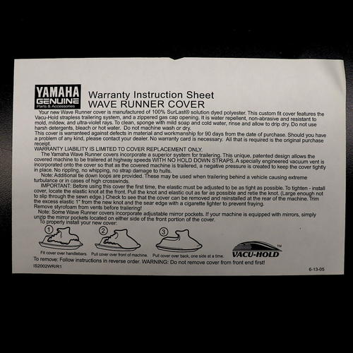 OEM Yamaha WaveRunner VXS Cover|Black & Grey|2015-2016|MWV-CVRVS-BC-15