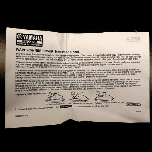 OEM Yamaha WaveRunner FX SVHO Cover|2019-2022|Black & Grey|MWV-CVRCR-CH-19