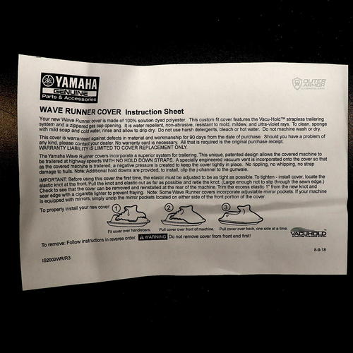 OEM Yamaha WaveRunner VX Series Cover | 2015-2020 | Black & Grey|