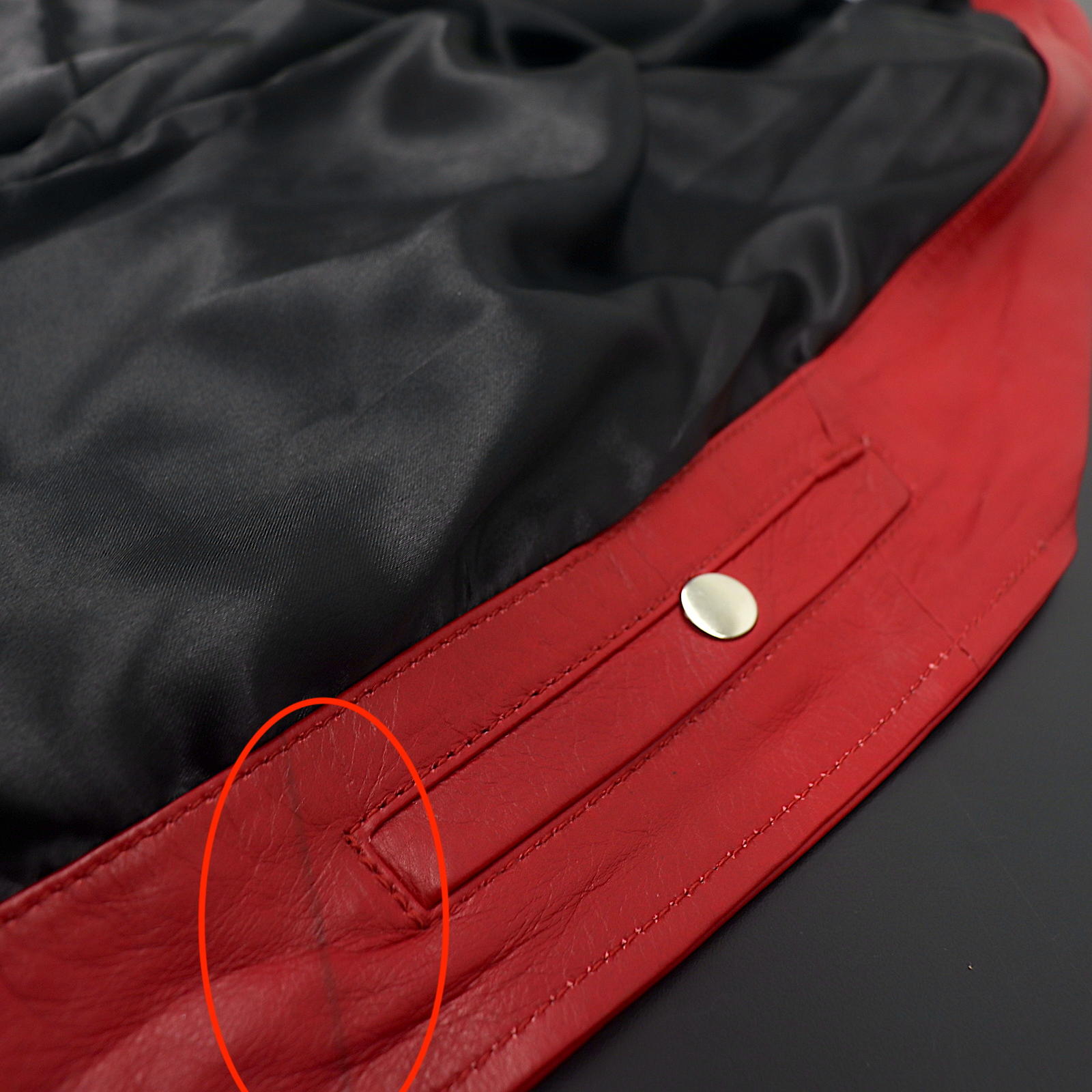 OPEN BOX -Derringer Vintage Red womens leather jacket SMALL