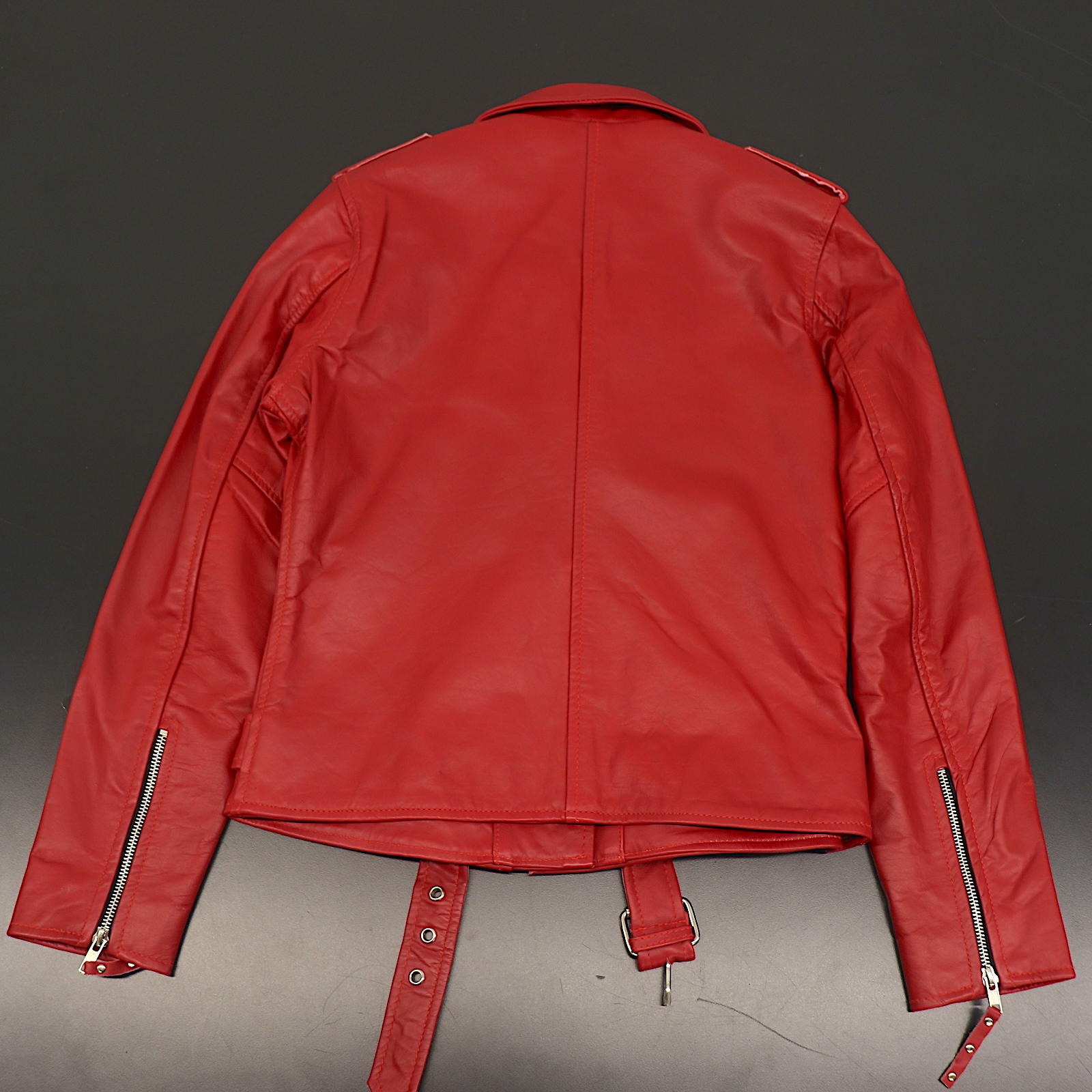 Derringer Vintage Red Womens Leather Jacket Large UN6832.01L - Open Box