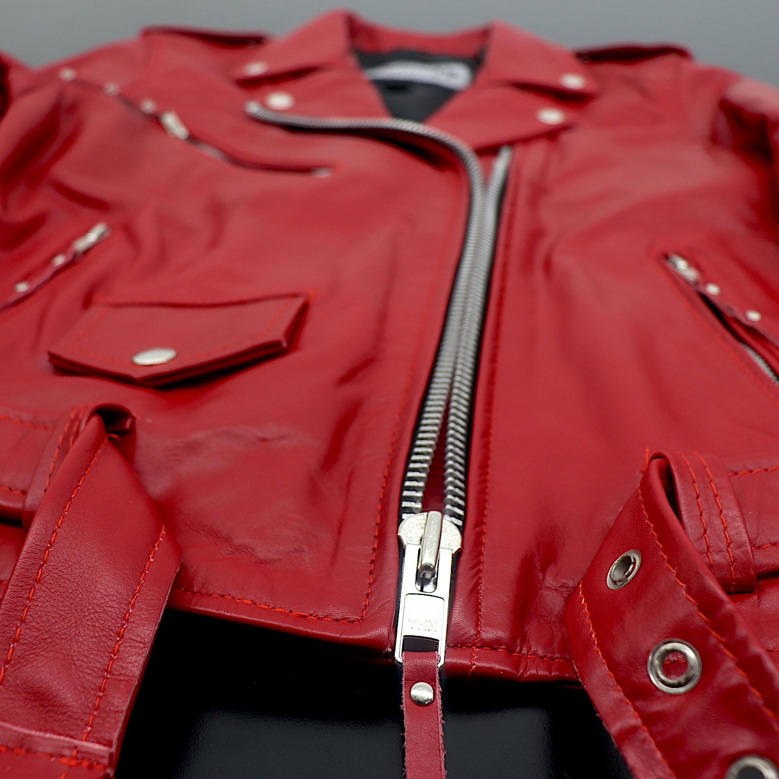 OPEN BOX -Derringer Vintage Red womens leather jacket Medium