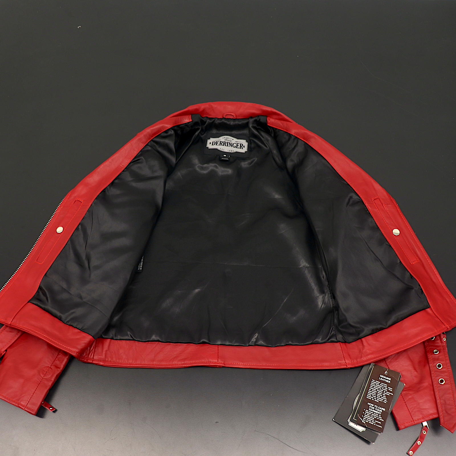 Derringer Vintage Red Women's Leather Jacket 3XL UN6832.013XL - Open Box