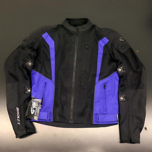 OPEN BOX OEM Joe Rocket Analog Motorcycle Jacket | Black & Blue | Mens Size: Small | 2109-5202