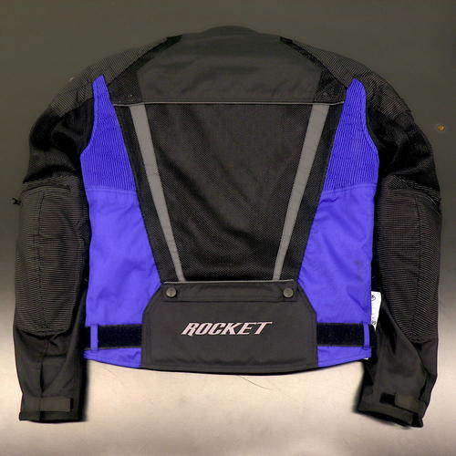 OPEN BOX OEM Joe Rocket Analog Motorcycle Jacket | Black & Blue | Mens Size: Small | 2109-5202