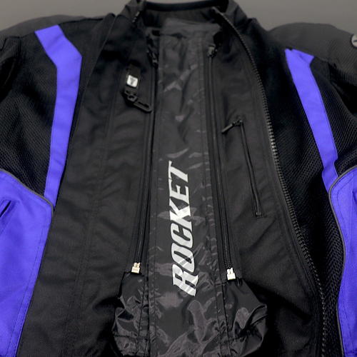 OPEN BOX OEM Joe Rocket Analog Motorcycle Jacket | Black & Blue | Mens Size: Small | 2109-5202