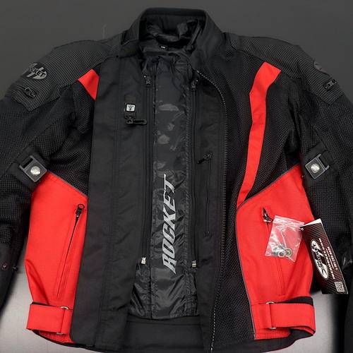 Joe Rocket Analog Mens Motorcycle Jacket Black Red Small 2109-5102 - Open Box