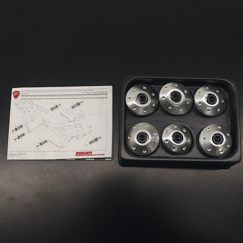 Ducati Monster OEM Silver Billet Aluminum Frame Plugs Caps 97380131A