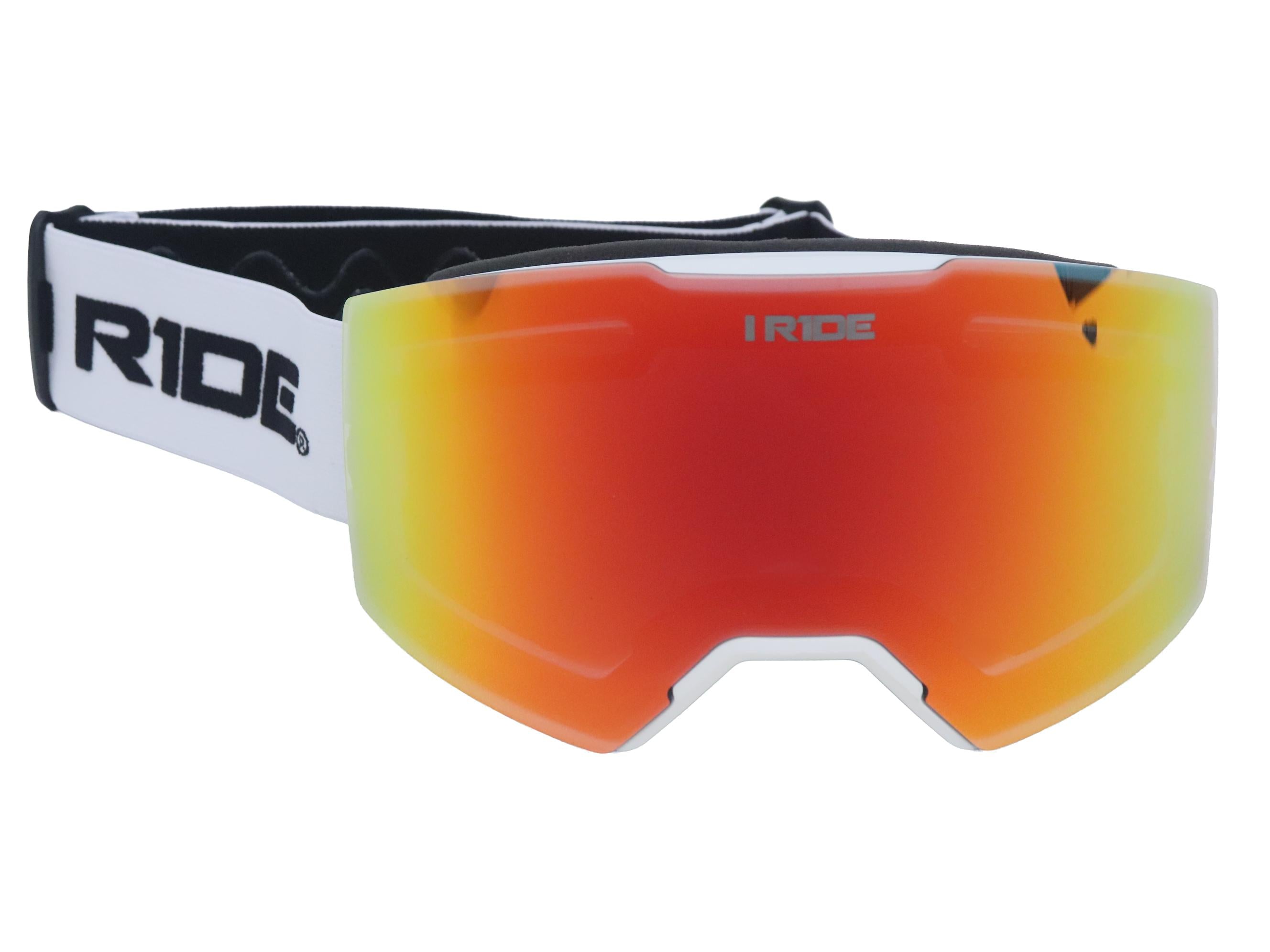 I RIDE AIRTIME PRO Motocross Goggles – White Frame – Magnetic Lens Interchange, Orange Mirror + Clear Lens, Hard Case & Bag – MX Dirt Bike ATV UTV Off-Road Race Goggles by Fox Powersports