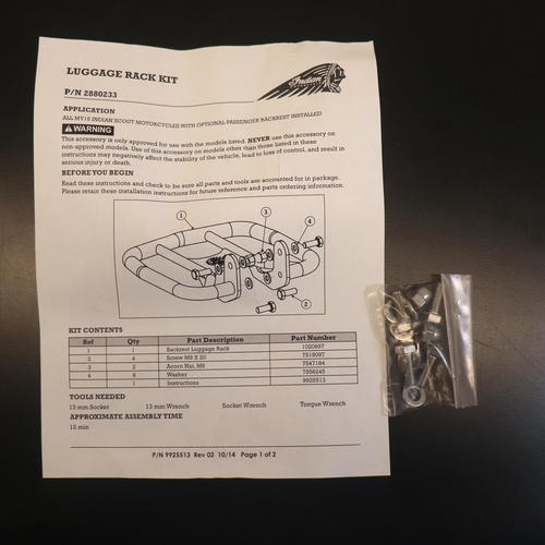 OEM Indian Backrest Rack | Titanium | 2880233-650