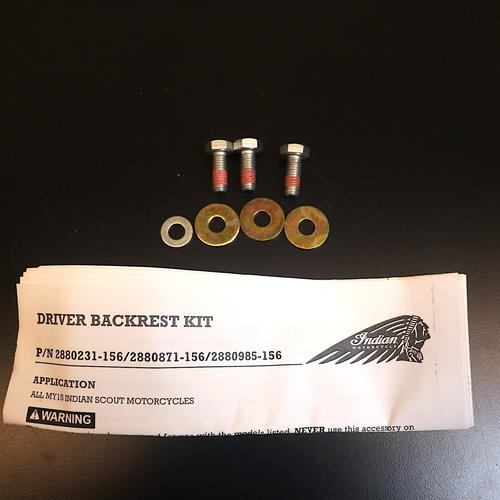 Indian OEM Reduced Reach Backrest Chrome 2880985-156 - Open Box