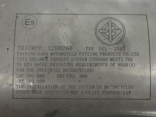 OEM Triumph Silencer Muffler Assy Tiger 900 GT Pro T2208260 - OPEN BOX