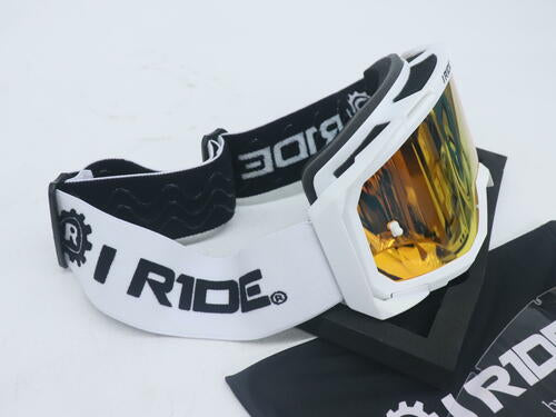 Iride ATV White Goggle w/Orange Pop Lens + Clear Lens - OPEN BOX