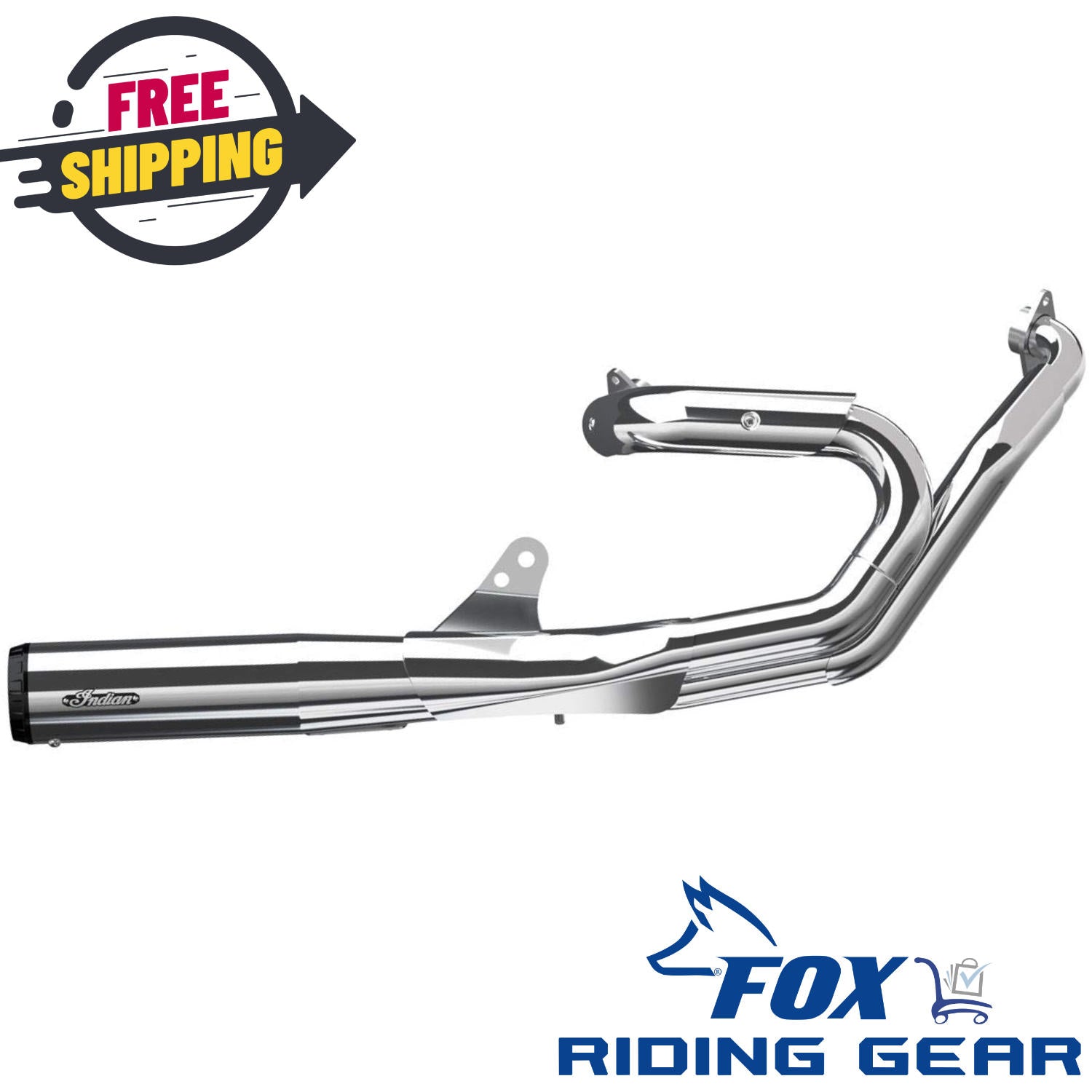 OPEN BOX OEM Indian 2 in 1 Full Exhaust Kit | Chrome | Indian Scout | 2884111-156