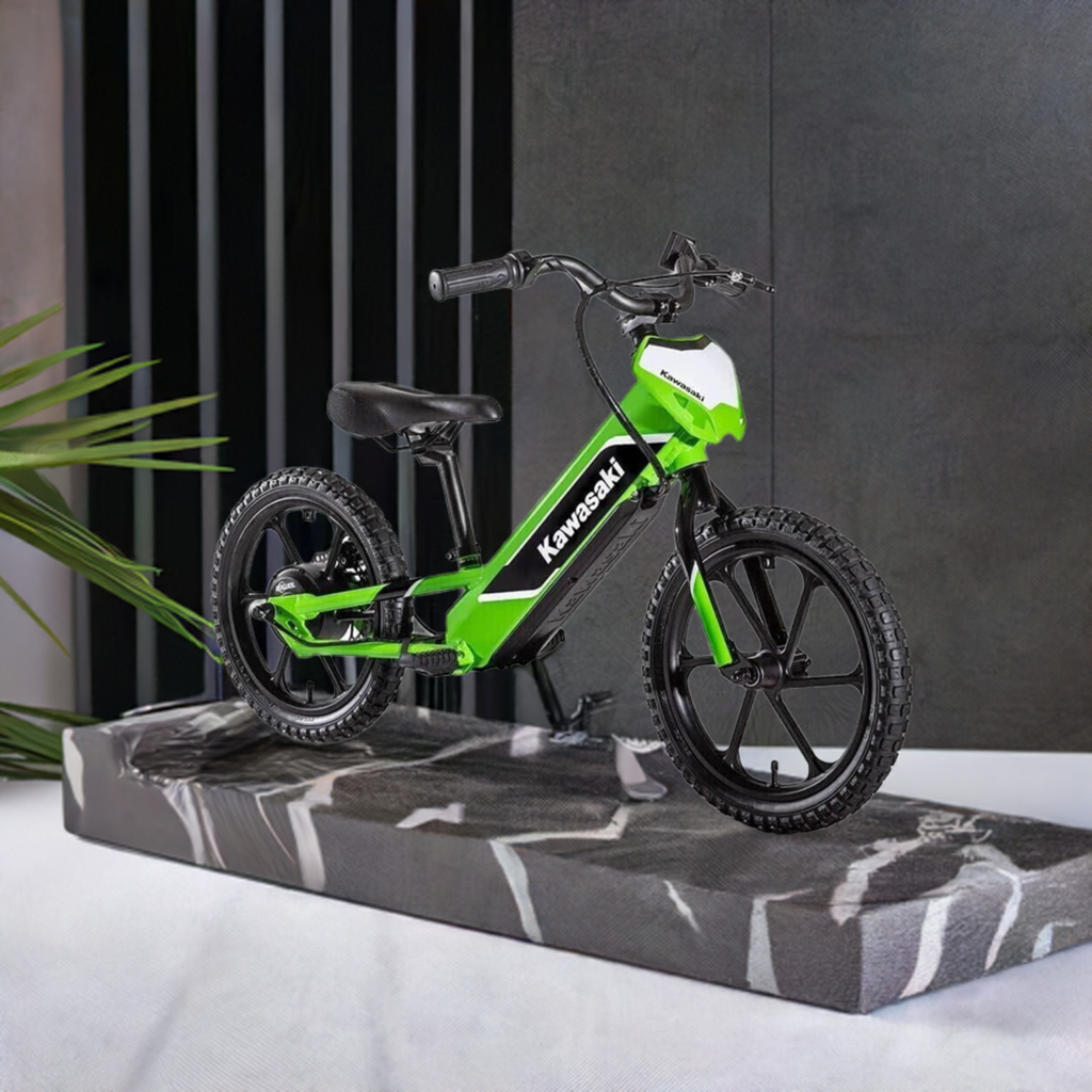 2023 Kawasaki Elektrode Electric Balance Bike 150 Minute Runtime Ages 3 8