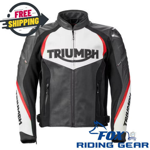 OPEN BOX OEM Triumph Triple Sport Leather Roadster Jacket | Mens Size: Large | MLES2202-L