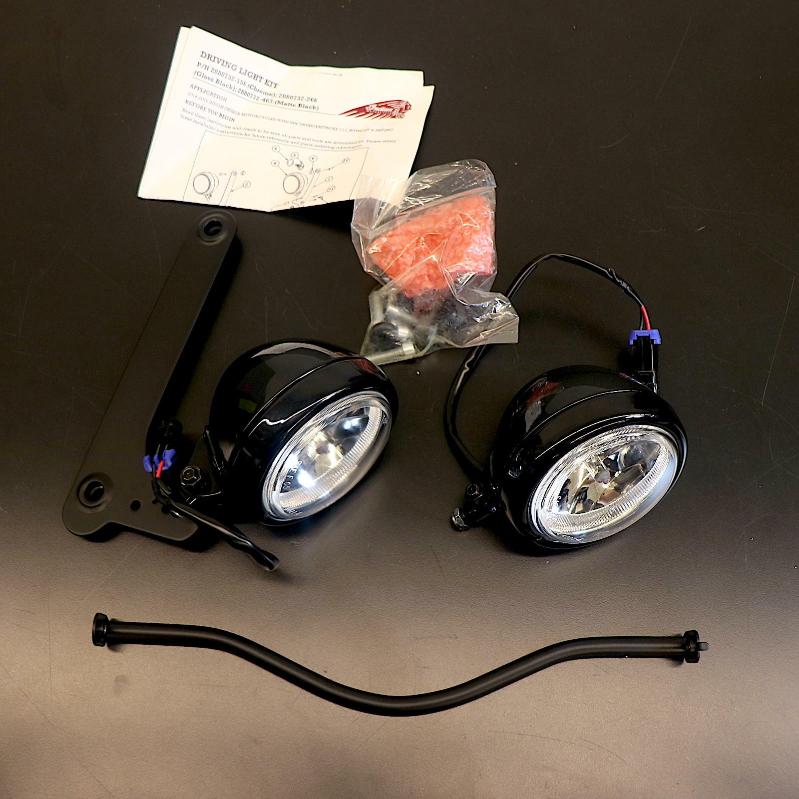 OPEN BOX OEM Indian Fork Driving Light | Gloss Black | Missing Item | 2880732-266