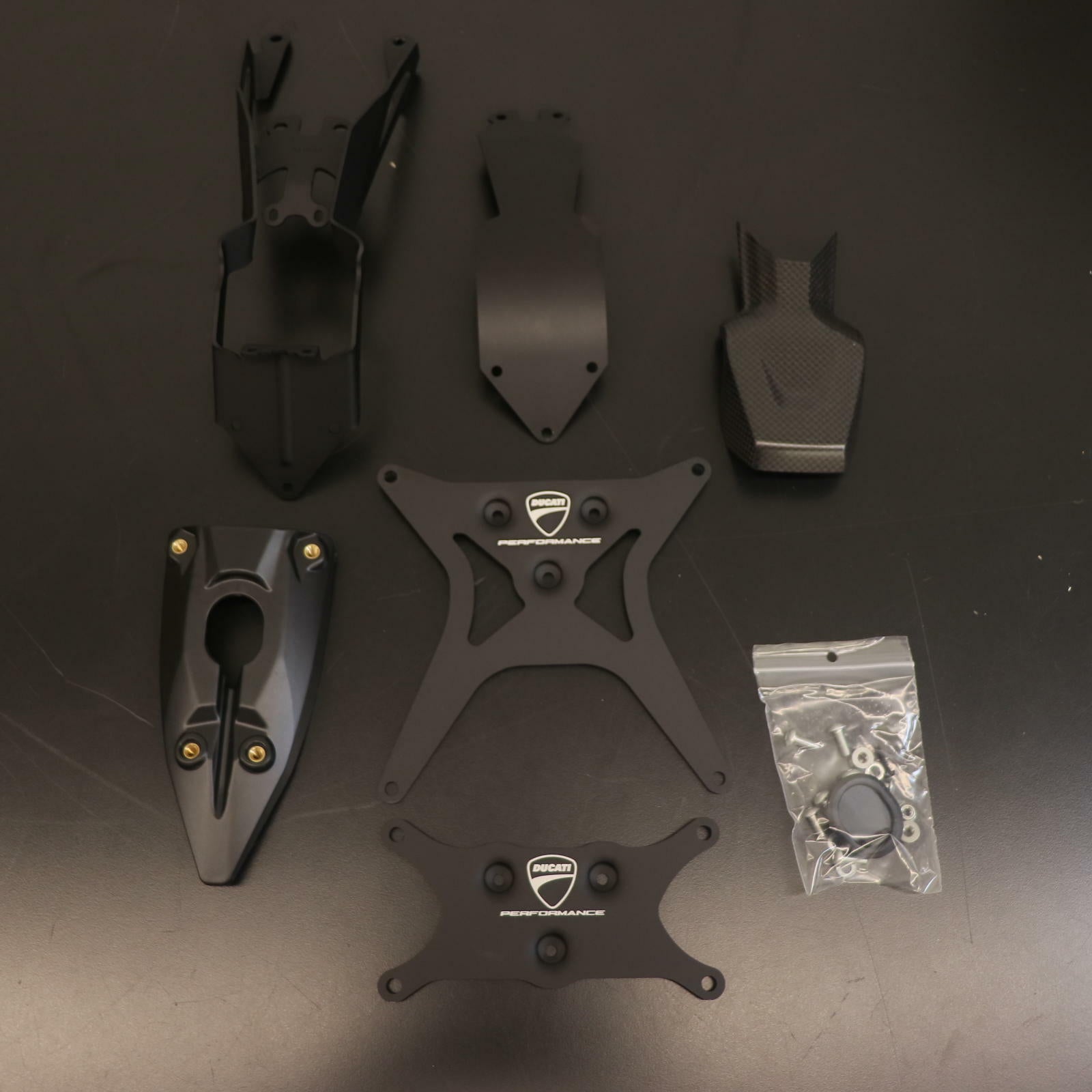 OEM Ducati Plate Holder | Carbon Fiber / Aluminum | 96901112A - Open Box