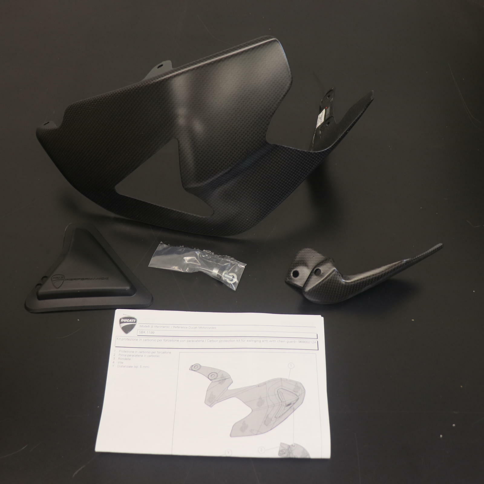 Ducati Carbon Swingarm Guard | Double Sided | 96900212A - Open Box