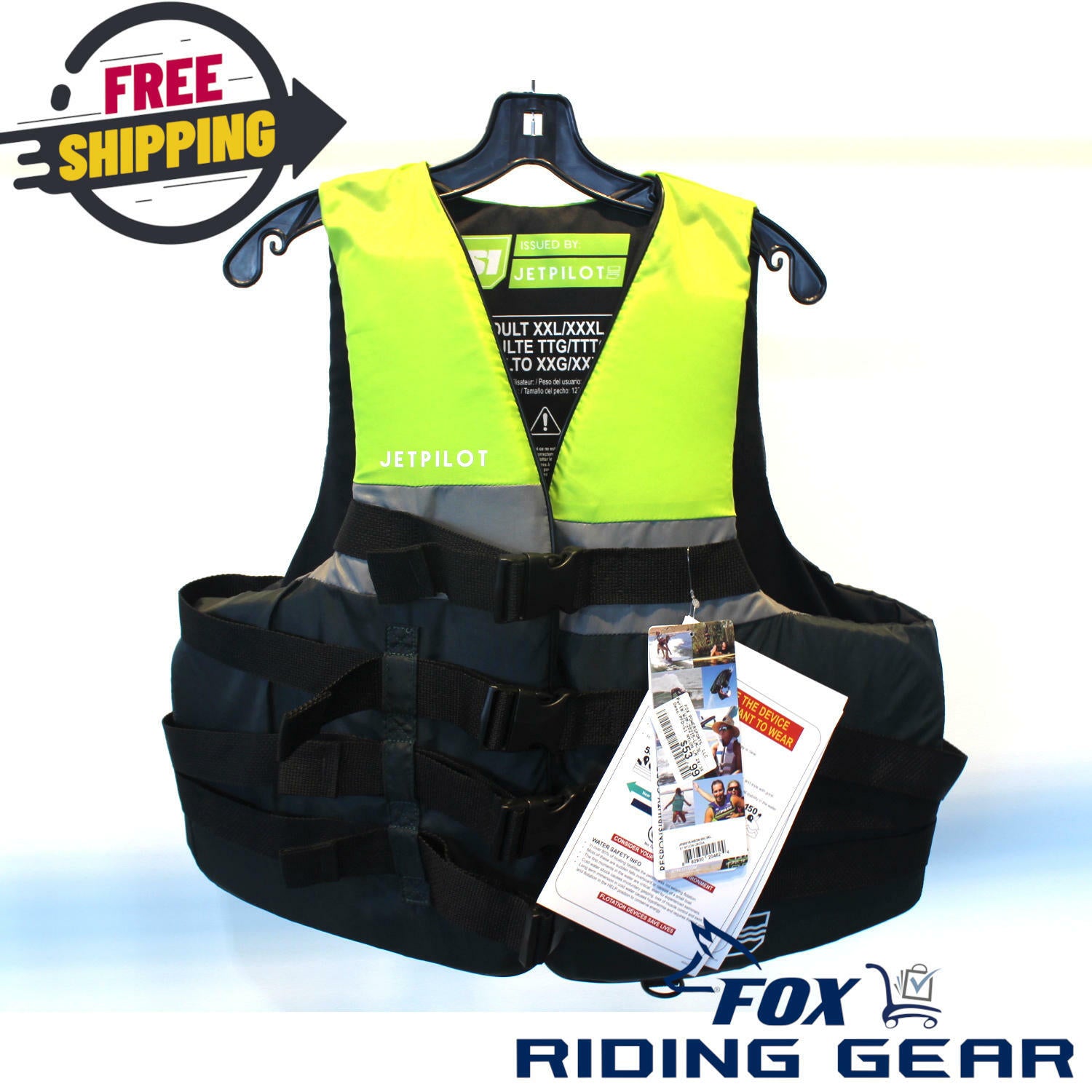 OEM JP S1 Nylon CGA Life Vest Hi-Vis Yellow XXL/XXXL WJP-20215-LM-3L - Open Box