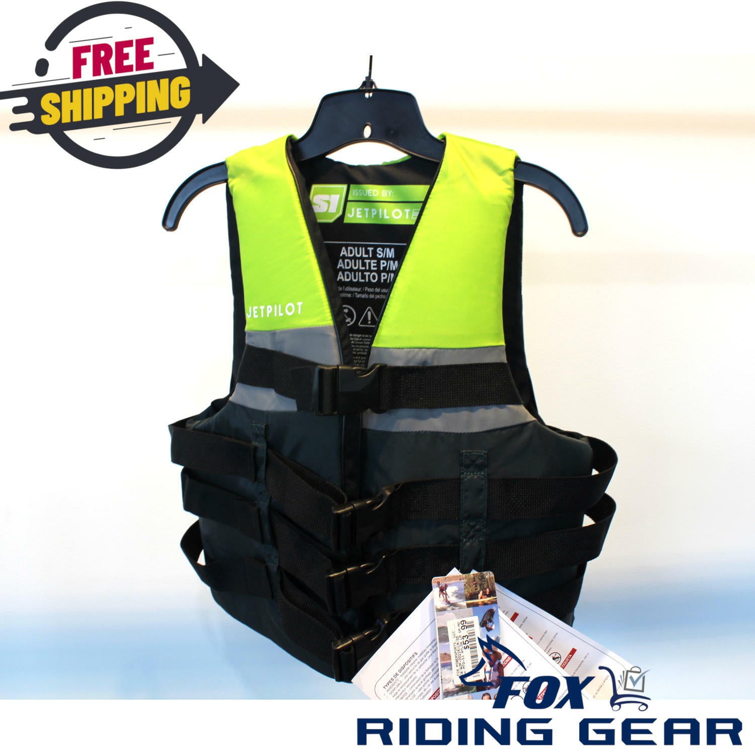 Jetpilot S1 Nylon CGA PWC Life Jacket Vest Yellow SM/MD WJP-20215-LM-SD - Open Box