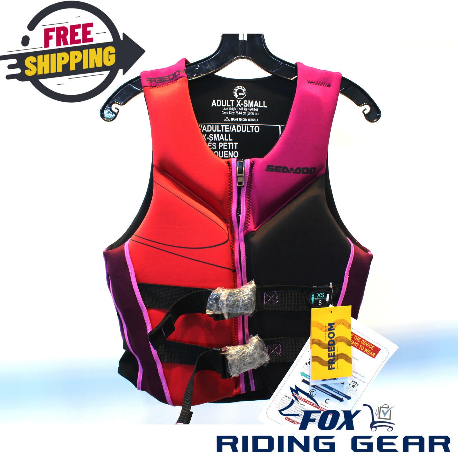 Sea-Doo Airflow Sun-Edit PFD Life Jacket Vest 3XL Lava Red 2859881617 - Open Box