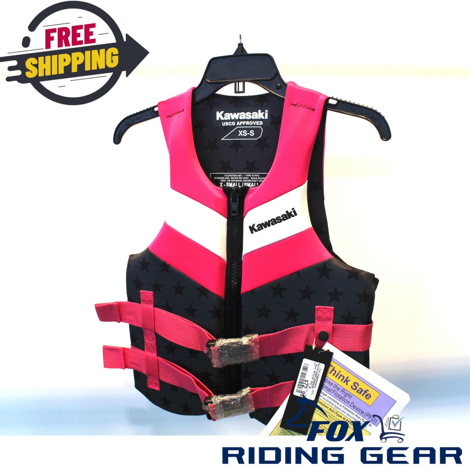 Kawasaki HOTSTUFF PFD Pink Adult XS/S Life Vest Jacket K3007-525PKSM - Open Box