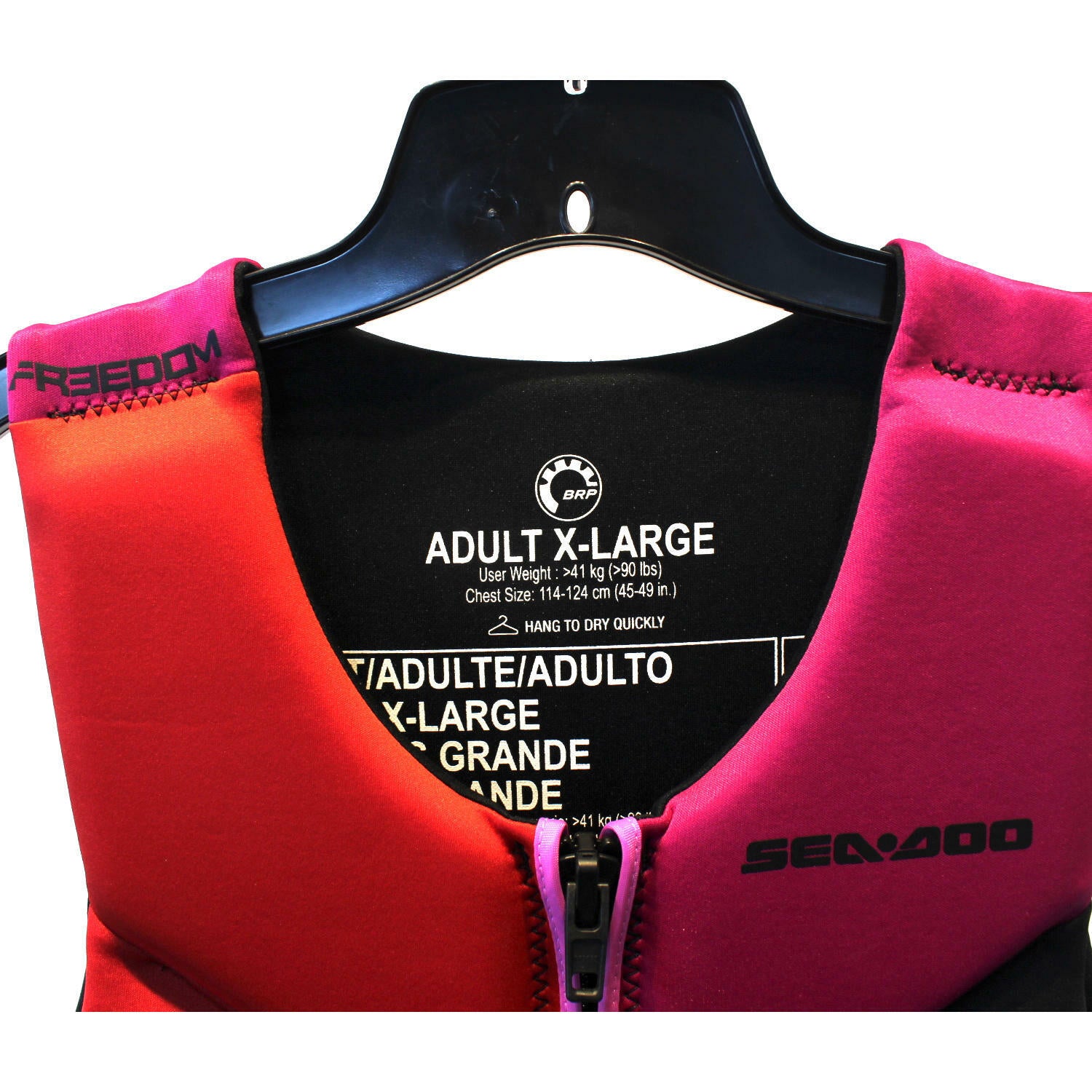 OEM Sea-Doo Freedom Stream PFD | Lava Red/Rouge Lave | Unisex Size : XL - Open Box