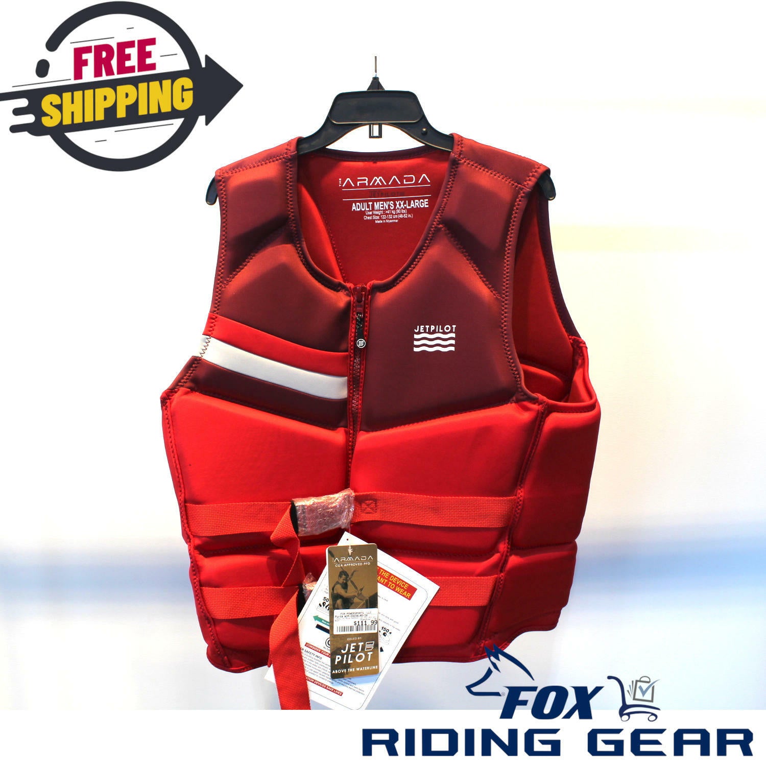 Jetpilot JP Armada CGA PFD Life Vest Red Men's 2XL WJP-24234-RD-2X - Open Box