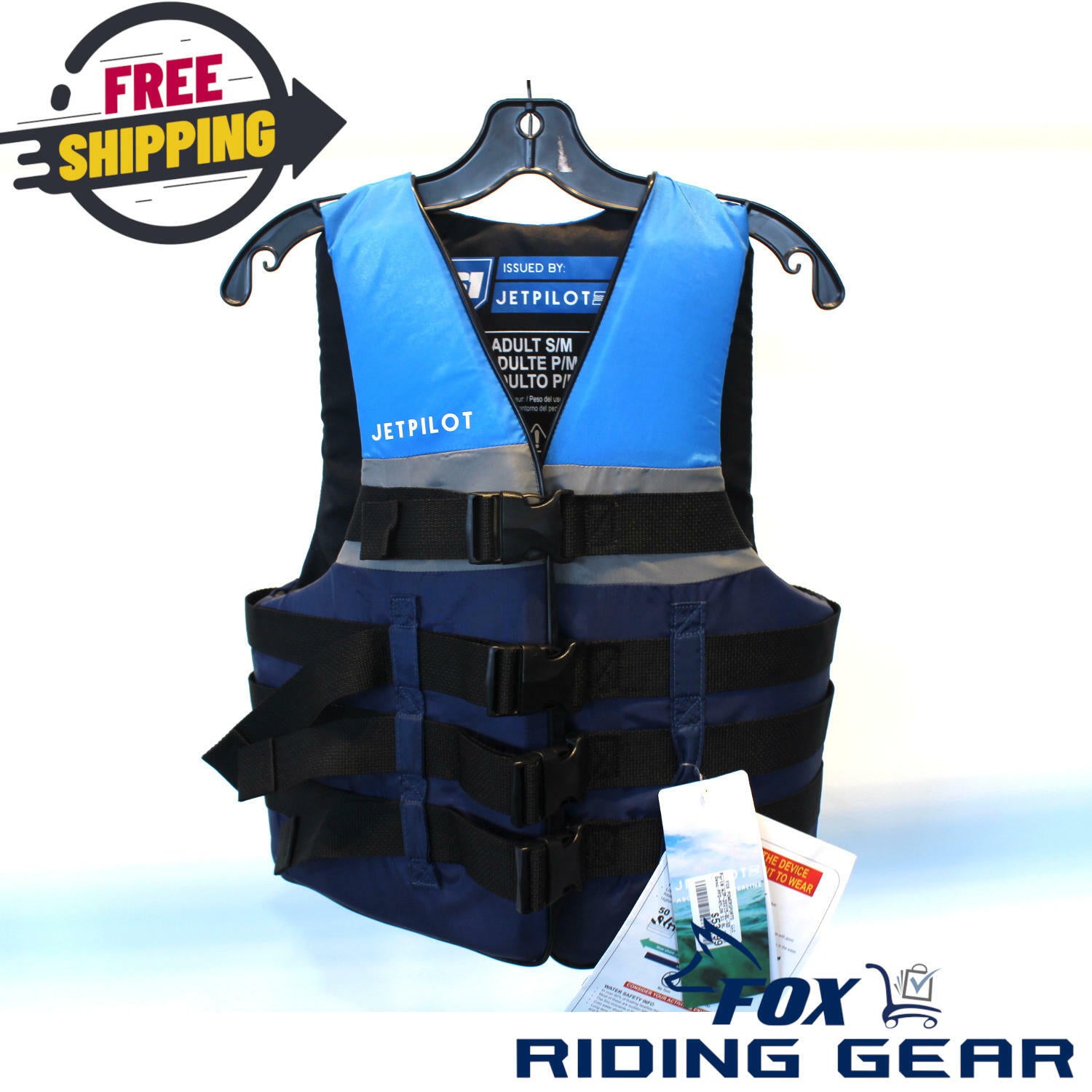 Jetpilot S1 Nylon CGA Life Jacket PFD Blue Adult SM/MD WJP-20215-BL-SD - Open Box