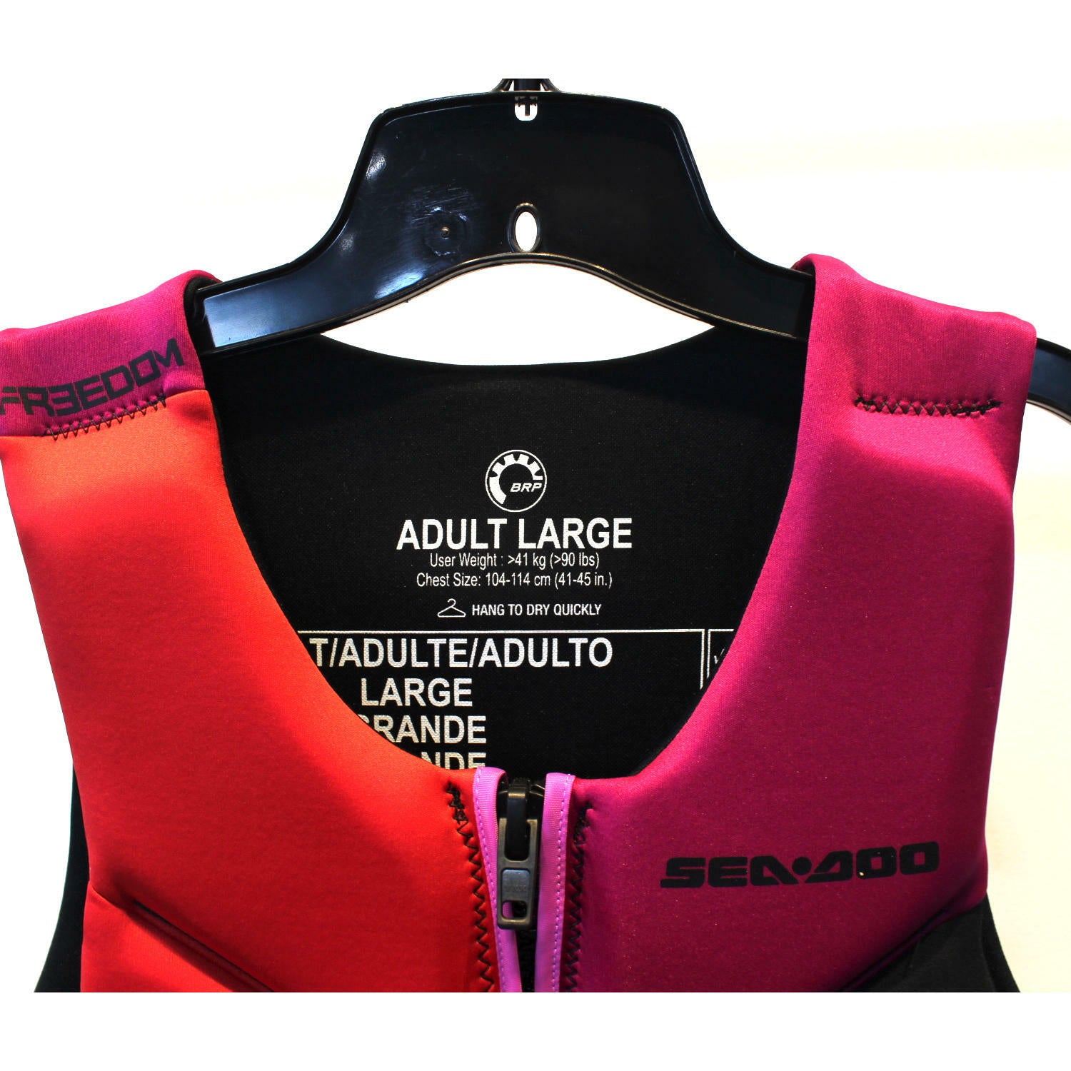OEM Sea-Doo Freedom PFD | Lava Red/Rouge Lave | Unisex Size : Large - Open Box