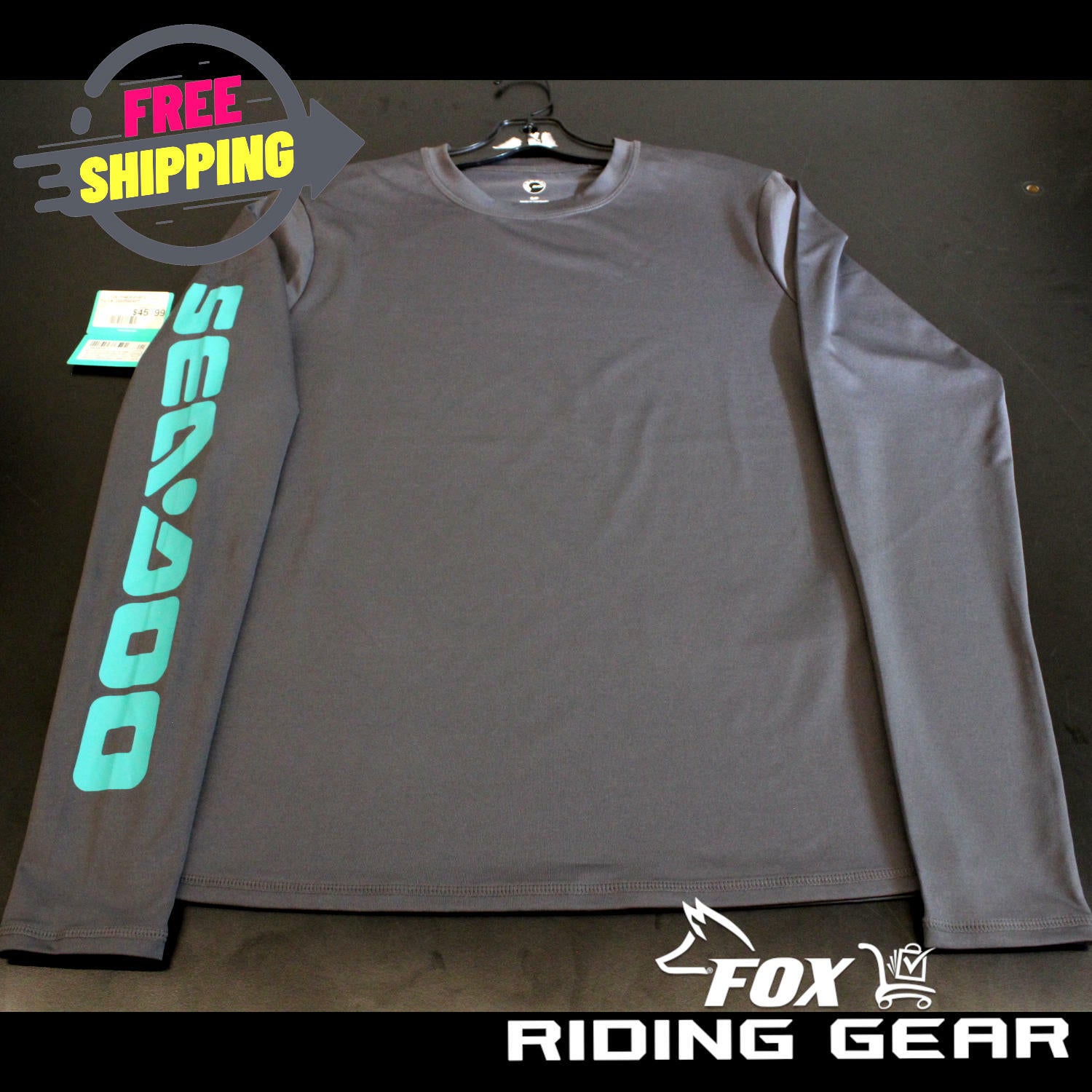 Sea-Doo Long Sleeve Rashguard Men's Size S Charcoal Grey 2880560407 - Open Box