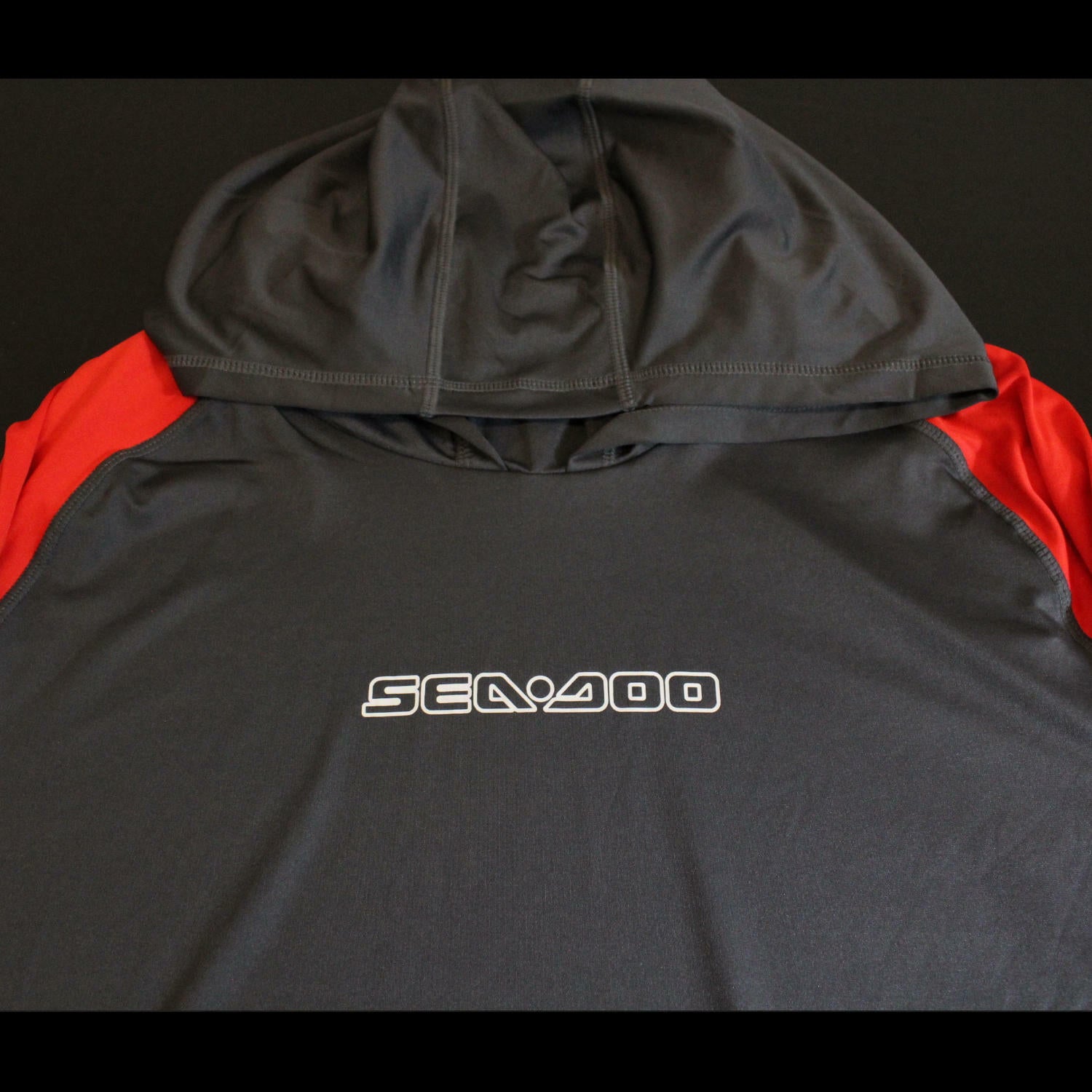 OEM Sea-Doo Hooded LS Shirt | Lava Red/Rouge Lave | Men's Size: 2XL - Open Box