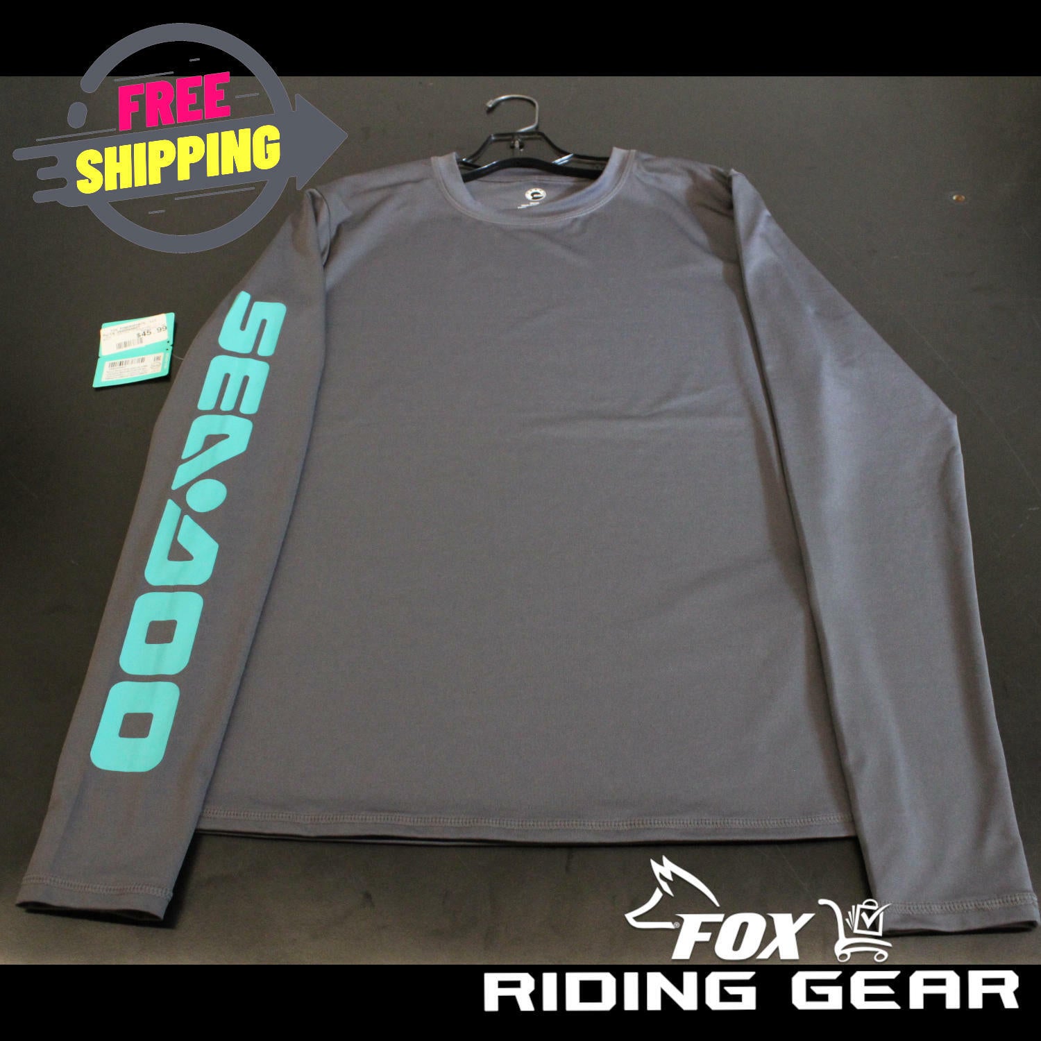 Sea-Doo Men's M Rashguard Long Sleeve Charcoal Grey 2880560607 - Open Box