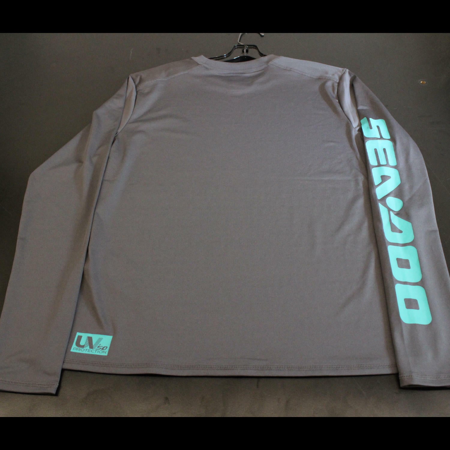 OPEN BOX OEM Sea-Doo Long Sleeve Rashguard | Charcoal Grey | Men's Size: LG