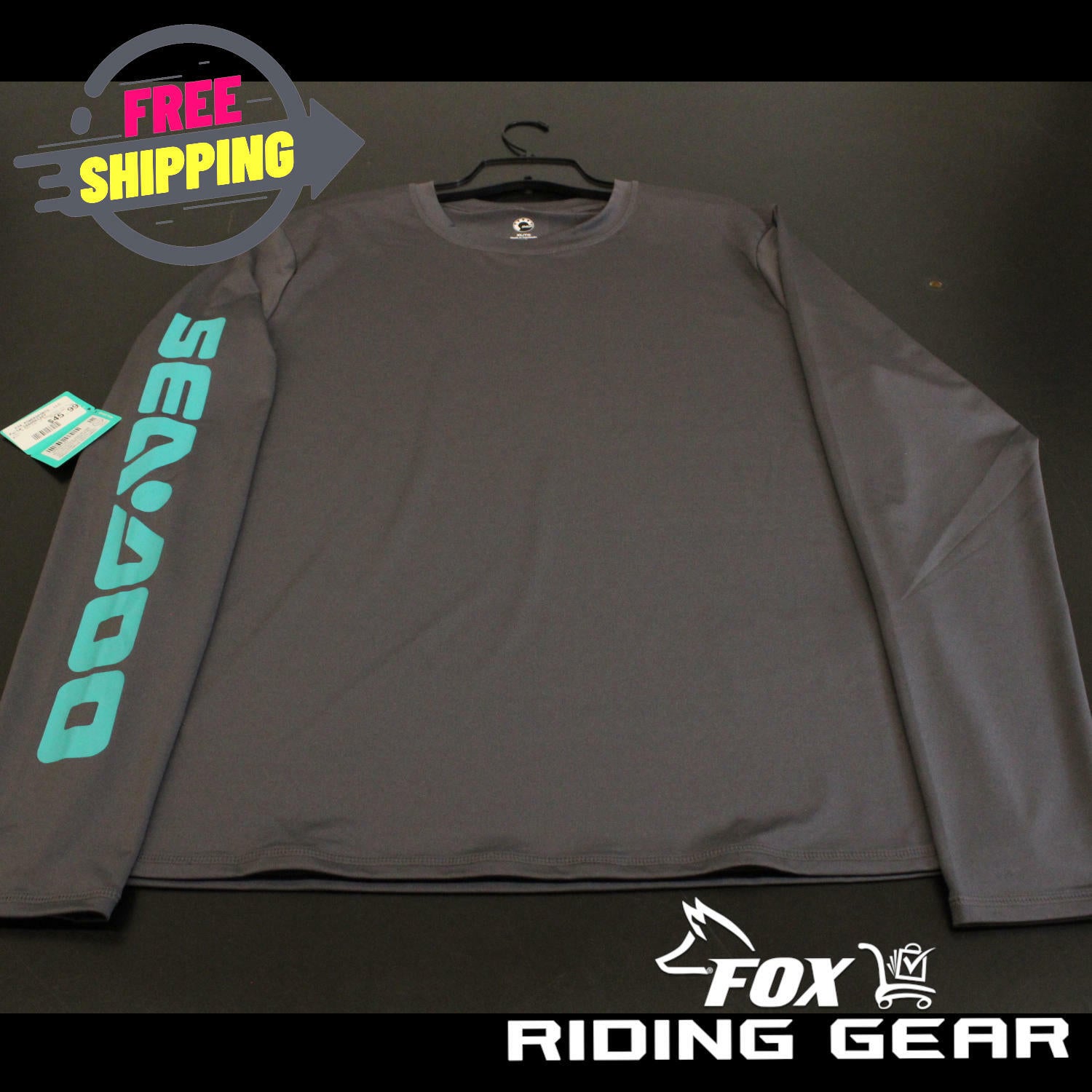 Sea-Doo Men's XL Long Sleeve Rashguard Charcoal Grey OEM 2880561207 - Open Box