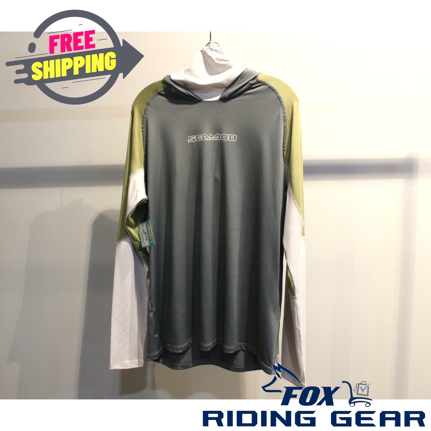Sea-Doo Men's Hooded Long Sleeve Shirt Magnesium L 4546590924 - Open Box