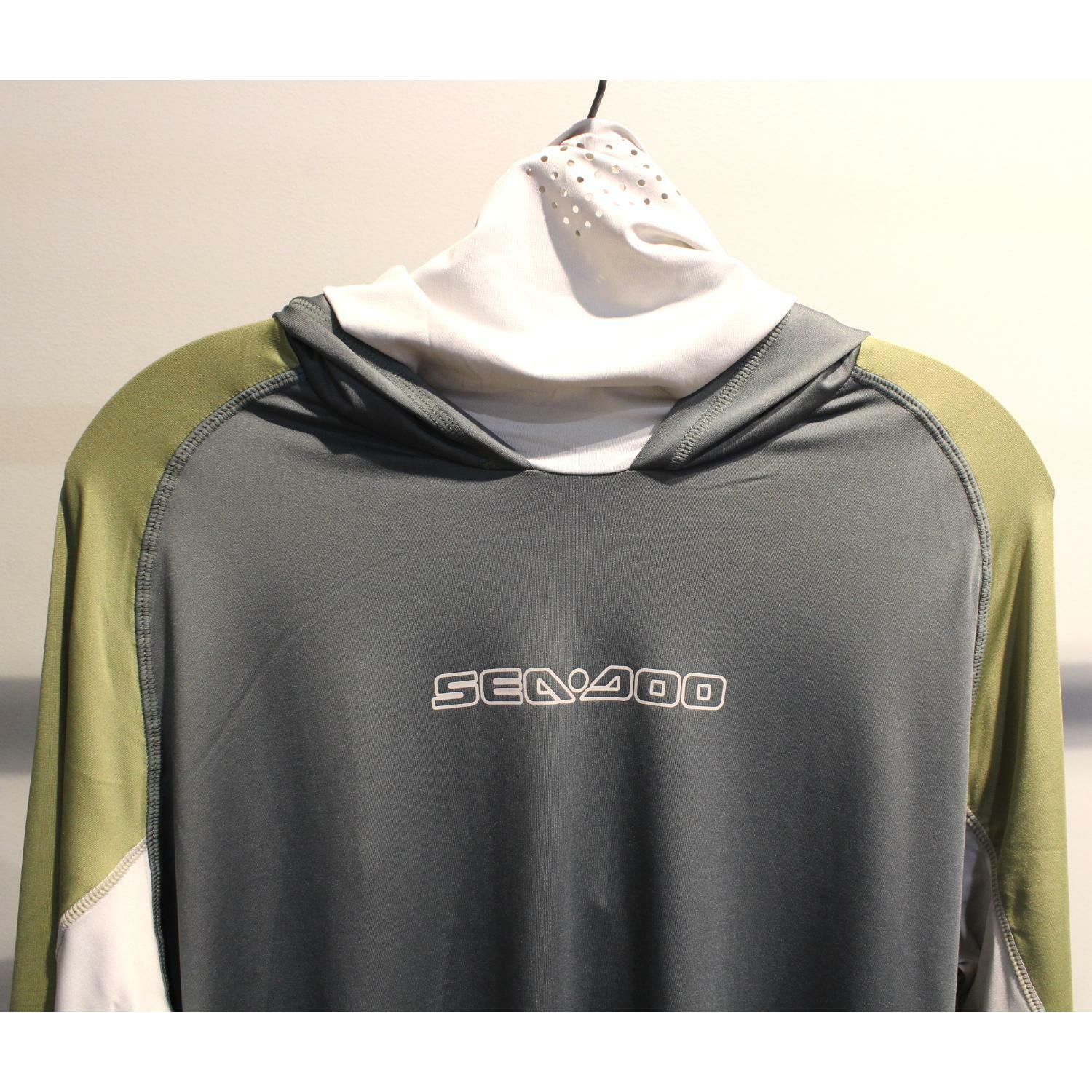 Sea-Doo Men's Hooded Long Sleeve Shirt Magnesium L 4546590924 - Open Box
