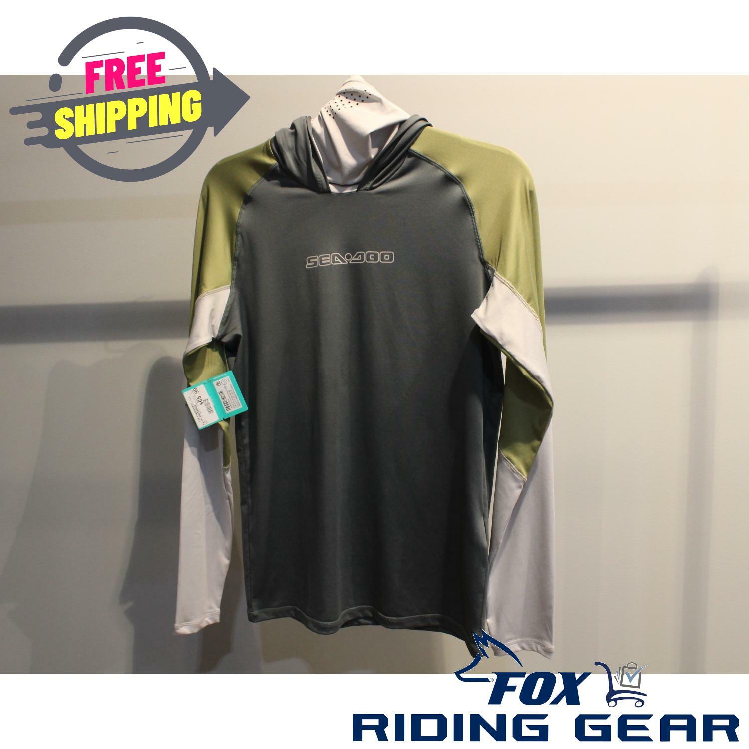 Sea-Doo OEM Men's Hooded Long Sleeve Shirt Magnesium S 4546590424 - Open Box